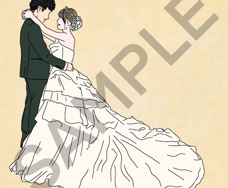 前撮り写真を元にイラストをお描き致します 幸せをカタチにしてみませんか？ イメージ2