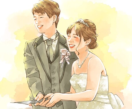 お子さまやご家族の水彩風の似顔絵イラストを描きます 結婚・出産のお祝いや自宅のインテリアに…ペットイラストもOK イメージ2