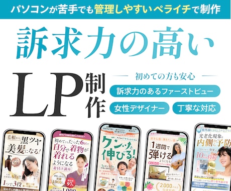 ペライチで集客用のLPをお作りします 丁寧なヒアリングで、相手に伝わるデザイン制作 イメージ1