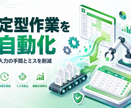 定型作業をスプレッドシート連携で自動化します 入力の手間を減らし、ミスを起きにくくします イメージ1