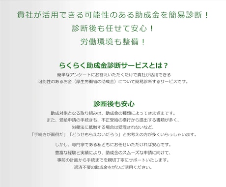 最新版　2026年対応｜社労士が助成金を診断します ・400件の助成金を成功に導いた社労士が助成金診断します。 イメージ2
