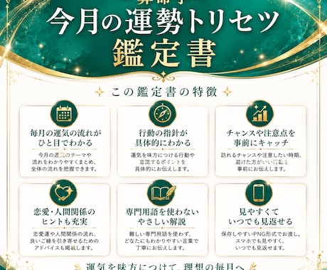 今月の運勢と開運行動を詳しくお伝えします 毎月の運気を味方につける行動戦略レポート イメージ2