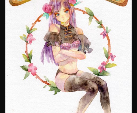 Vtuberさん向けイラスト描きます 透明水彩でサムネ用のイラストを描きます イメージ2