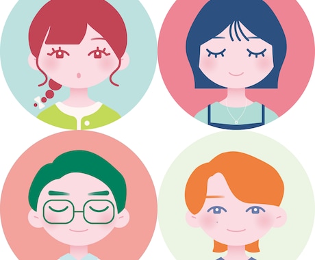 シンプルでかわいい人物アイコンを制作します ポップな色使いで、あなたのSNSを彩ります！ イメージ1