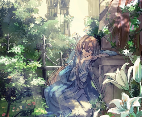 背景と人物を描いた世界観重視の一枚絵を制作します イメージ1