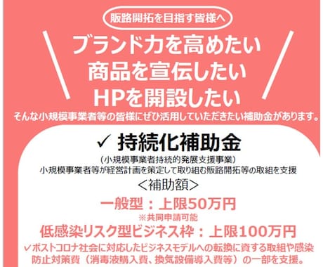 小規模企業者持続化補助金の申請書作成サポートします 小さくても大きな一歩を　中小企業診断士&MBAが申請サポート イメージ2