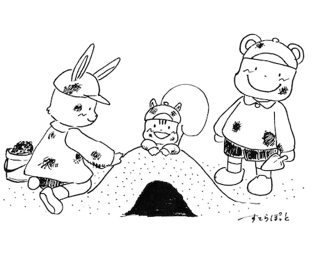 手描きのカットイラスト描きます モノクロでやさしい絵柄のカットイラストです。 イメージ2