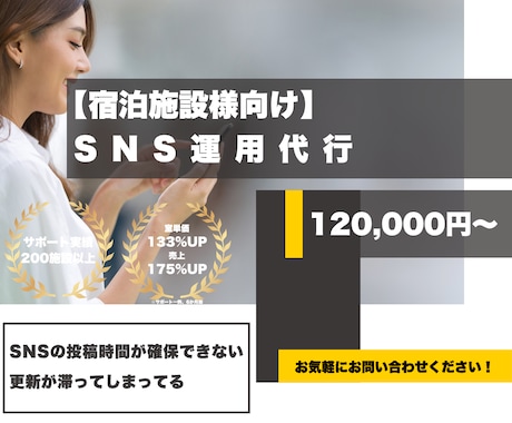 旅館ホテル様向け【SNS運用】代行します SNS投稿の時間が割けないなどのお悩みを解決！ イメージ1