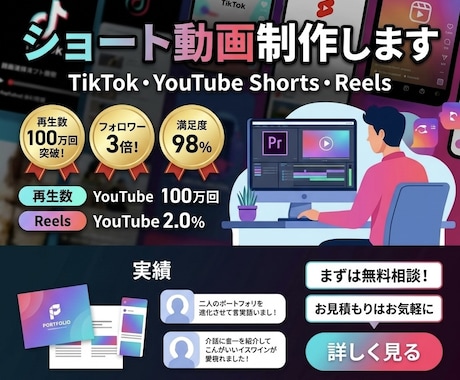 ショート動画編集｜実績あるプロが制作します 観光局・企業動画経験者が高品質に編集 イメージ1