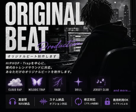 世界観に合わせたオリジナルビートを制作します イメージ1