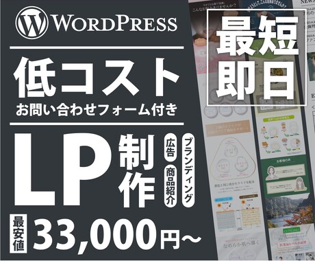 WordPressでLP制作いたします とにかくお急ぎの方、予算があまり取れない方にオススメ！ イメージ1