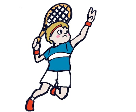 テニスプレイヤーのイラストを描きます イラレ・フォトショ・手描きコピックどれでもOKです イメージ1