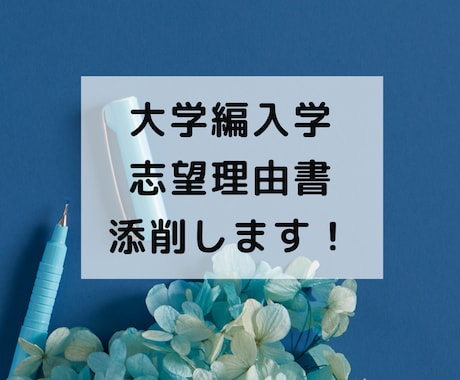 大学編入学の志望理由書の添削をします 国立大学編入学で合格経験のある私が志望理由書を添削します イメージ1