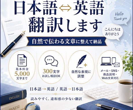 英語翻訳を自然な文章に整えます 小説・電子書籍・ゲームテキスト・文章翻訳に対応 イメージ1