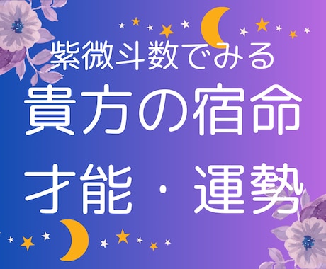 あなたの本質・才能・運命を紫微斗数で解き明かします 自分自身を知るために、まずは試してみませんか？ イメージ1