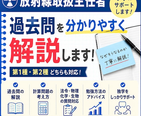 放射線取扱主任者の勉強をサポートします 第1種・第2種どちらも対応します イメージ1