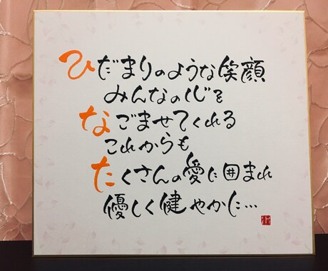お子様の名前からポエムを作り手書きします 新しい形・意味のある命名用紙をオーダーメイド作成します！ イメージ2