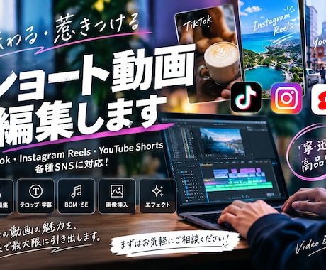 最後まで見られるショート動画を制作します 「伝わる・惹きつける」ショート動画を丁寧に編集します イメージ1