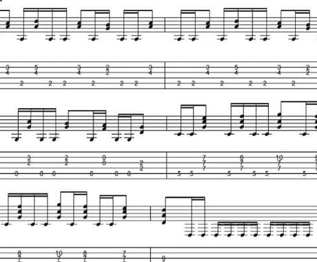 お好きな楽曲のTAB譜・五線譜を作成します 〇現役ギタリストによるギター・ベース（ドラム）の耳コピ採譜 イメージ2