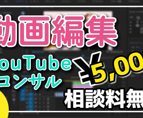 動画編集とYouTubeコンサルのセット承ります 1動画に対して+5000円でコンサルいたします。 イメージ1