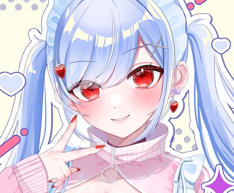 VTuber・配信者向け！可愛いイラスト作ります 可愛い×映える！依頼初心者さんも歓迎！【3名様まで割引中】 イメージ1