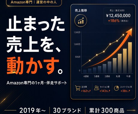 1ヶ月伴走でAmazon運営をサポートしますます 30ブランド・300商品の現役が、改善を最後まで伴走 イメージ1