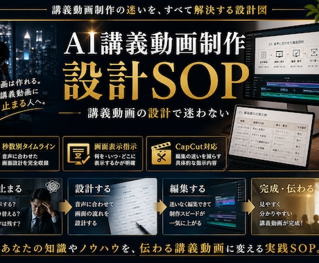 AI講義動画制作マニュアルを提供します AI動画教材を見やすい講義動画にできます イメージ2