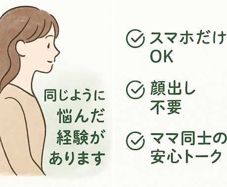不登校、子育て母。あなたの話を聞きます 大丈夫。なんとかなる。プラス思考 イメージ1
