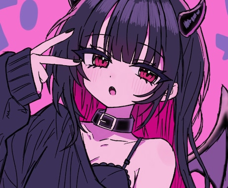 かわいい雰囲気のSNSアイコン・イラスト描きます 地雷系・病みかわ・ダークかわいい雰囲気もお任せください♡ イメージ1