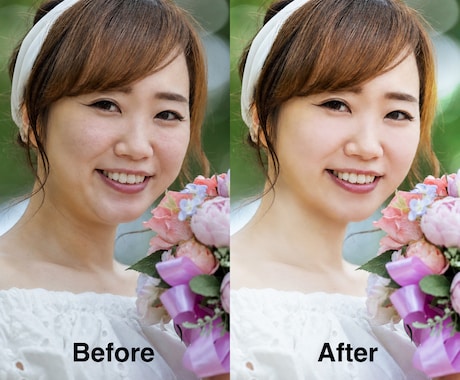 最安値！結婚式写真レタッチ・ブライダル補正します 肌・体型を自然に補正＋背景も美しく仕上げます。 イメージ1