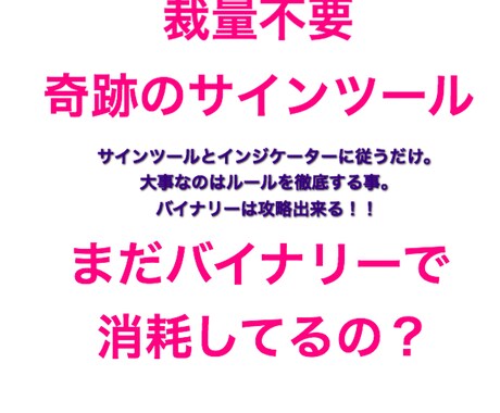 裁量不要！奇跡のバイナリーツールを販売します 反発ポイントがわかりやすインジケーター。裁量不要でシンプル。 イメージ1