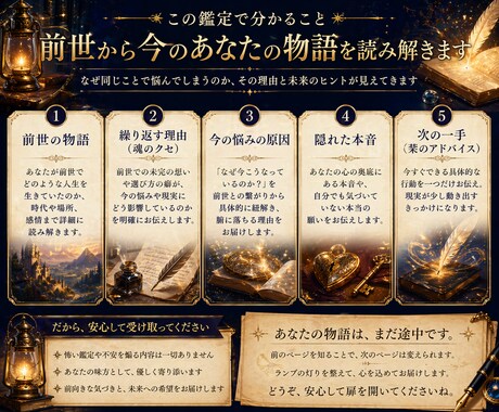 前世から今の悩みの原因を読み解きます 繰り返す理由は、前のページにありました イメージ2