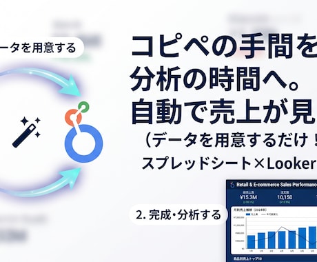 スプシ×Looker Studioで見える化します 毎月のコピペを0秒に！売上が1秒で一目瞭然になる仕組みを構築 イメージ1
