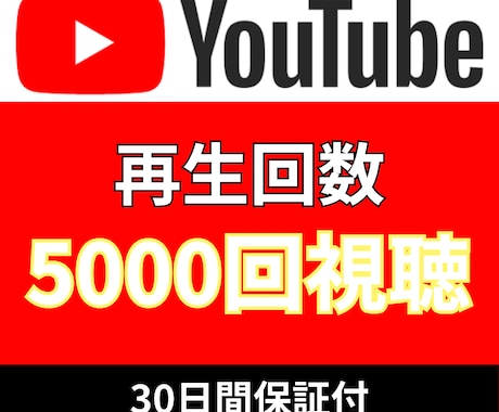 YouTube_再生回数5,000回再生増やします 追加＋5,000〜100,000再生回数増加も対応 イメージ1