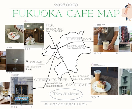 結婚式【カフェマップ】オリジナルマップ作成します 印刷するだけ！遠方ゲストから好評♡ウェルカムスペースを彩る イメージ1