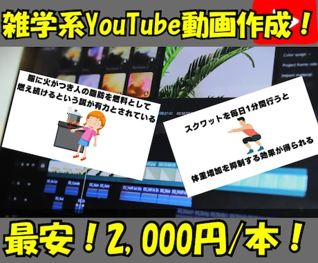 2000円/本！最安値を目指します 雑学系YouTube編集！丁寧かつ迅速に納品します！ イメージ1