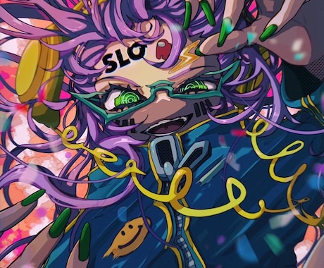 毒々しい女性イラストを描きます バストアップの女性キャラを描きます イメージ1