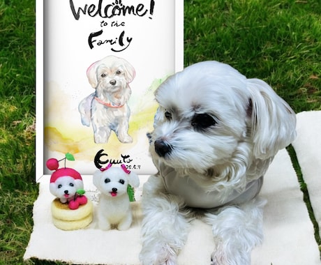 ペットのウェルカム似顔絵をデザインします 新しくご家族を迎えた日の記念日に イメージ2