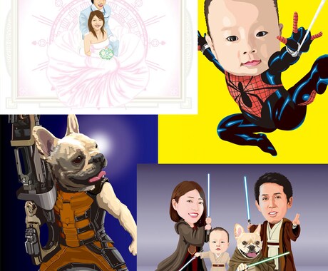 プロの技で写真からリアルな似顔絵をお作りします ウェルカムボード、誕生日など各種記念日にオススメです♪ イメージ1