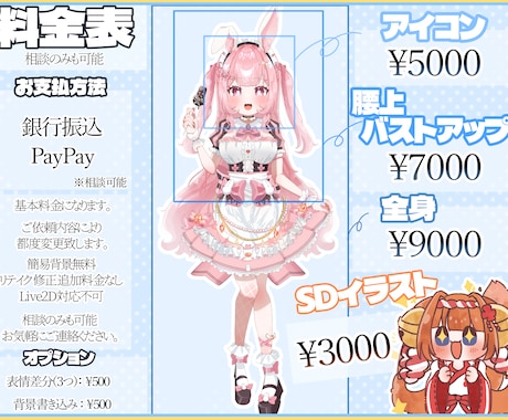 かわいいイラストを描きます イラスト依頼 イラストオーダー 立ち絵 SDイラスト イメージ1