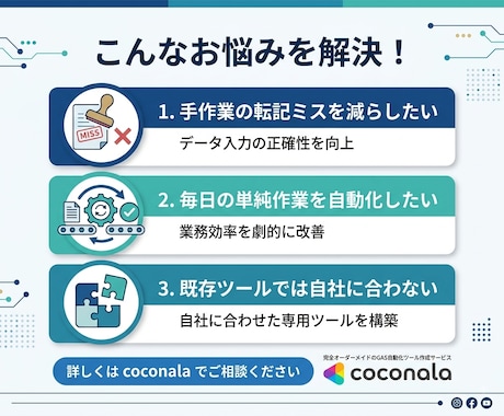 GASで業務自動化・外部連携ツールを作成します 毎日1時間の単純作業、GASで一瞬にしませんか？最短即日納品 イメージ2