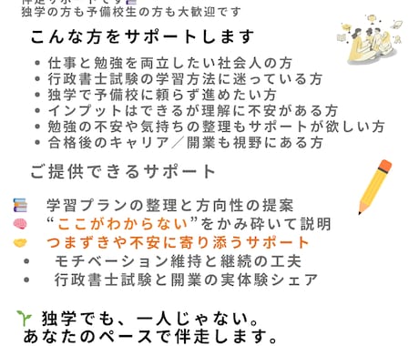 行政書士が資格学習と進路設計を丁寧に支援します 士業ではなく“教育者”としてあなたを導く～伴走型サポート～ イメージ2