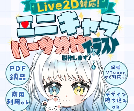 Live2D対応！ミニキャラをパーツ分け制作します イメージ1