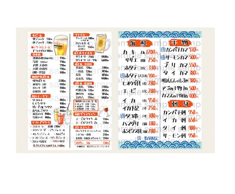 4000円で味のある手書き文字メニューお描きします メニュー表（文字