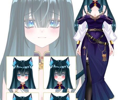 Vtuberのパーツ分けイラストを制作します キャラクターデザイン＋全身立ち絵の制作＋リギング イメージ2