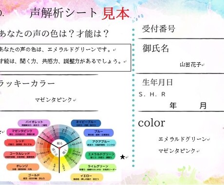 声からラッキーカラーが分かる開運声解析をします 【モニター募集】色で周波数を上げて幸運な夏を過ごしましょう！ イメージ2