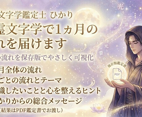 音霊文字学で1ヵ月の流れを届けます 今月の流れを保存版でやさしく可視化 イメージ1