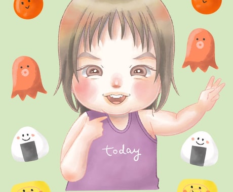 ファーストカットにぴったり！可愛い似顔絵を描きます ふんわり優しい似顔絵を作成いたします。 イメージ2