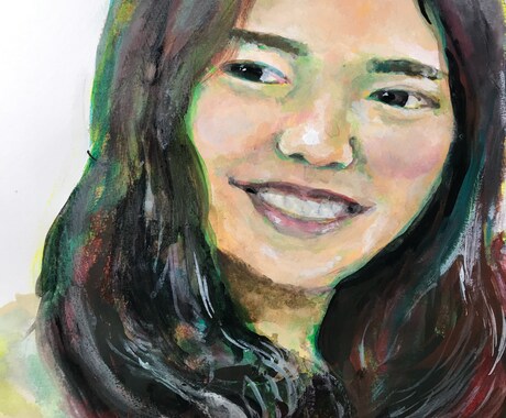 やさしいタッチのリアルな似顔絵を描きます 水彩または油絵具で、写真をもとに似顔絵を描きます。 イメージ2