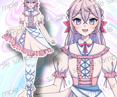 1点物！フリル女の子の立ち絵を販売します IRIAMやTRPGなど用途様々！ イメージ1